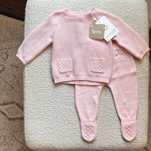 Mayoral Pink Knit Footed Set
